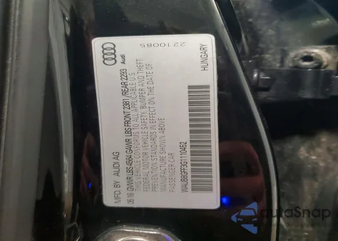 2016 Audi A3 Premium z USA, uszkodzony, nr VIN WAUB8GFF3G1110452